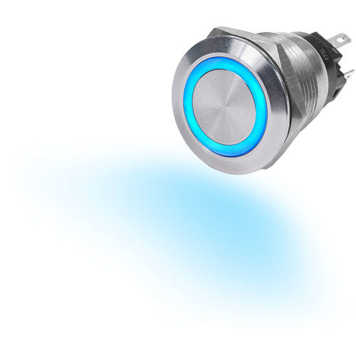 Blue Sea Druckknopf-LED-Ringschalter 10A- Blau