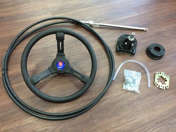 Teleflex 12 Fuss (3,66 Mtr.) bis 55 PS Lenkung Compact T Lenksystem inkl. Steuerrad