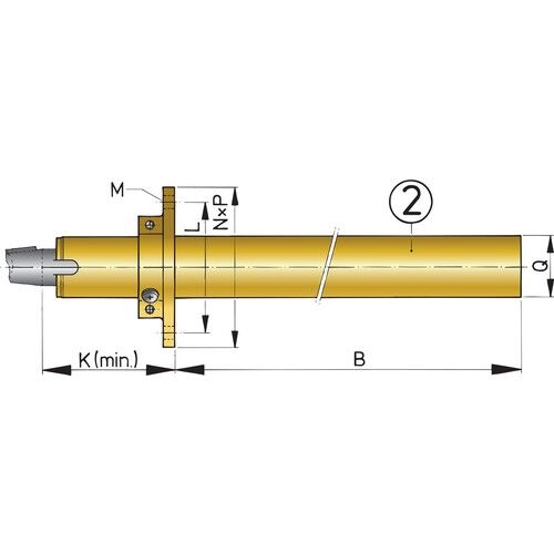  Vetus Bronze-Stevenrohr Ø 25 mm, L=1500 mm