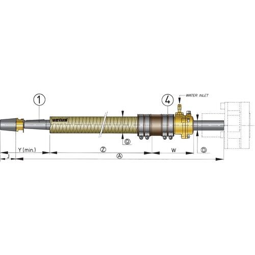  Vetus GFK-Stevenrohr Ø 30 mm, L=1000 mm