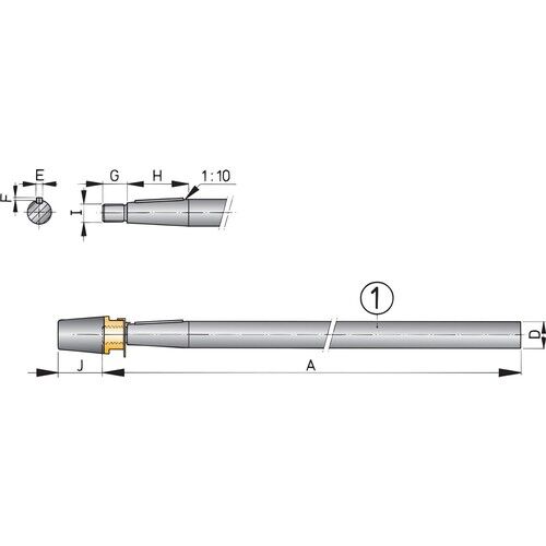  Vetus Niro-Welle mit Hutmutter L=1500mm - Ø25mm