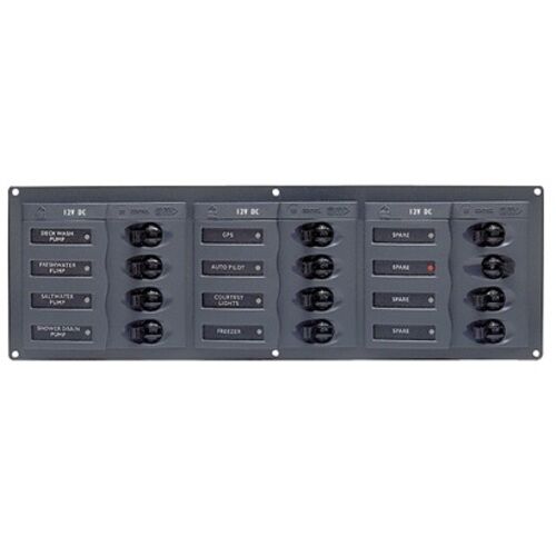 BEP Trennschalter-Panel DC 12V, 12-fach, horizonta BEP Trennschalter-Panel DC 12V, 12-fach, horizonta