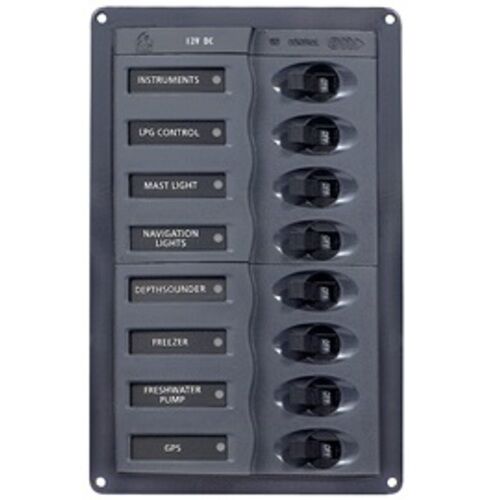 BEP Trennschalter-Panel DC 12V, 8-fach vertikal BEP Trennschalter-Panel DC 12V, 8-fach vertikal