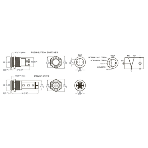 BEP Schalter Drucktaster (On)-Off 24V rot BEP Schalter Drucktaster (On)-Off 24V rot