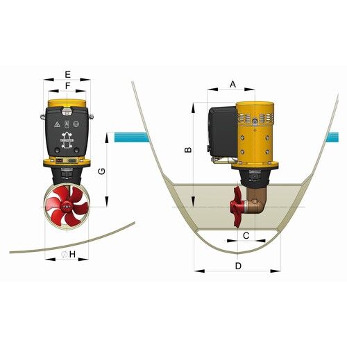 Vetus elektr. Bugschraube, 1050N / 105kgf,24V Vetus elektr. Bugschraube, 1050N / 105kgf,24V