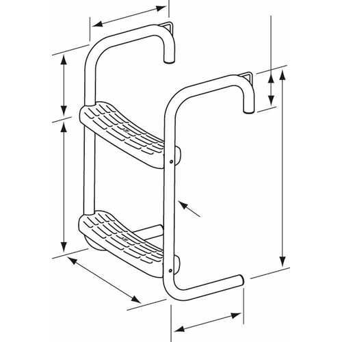  PLASTIMO Edelstahlleiter für Steg -  2 Stufen