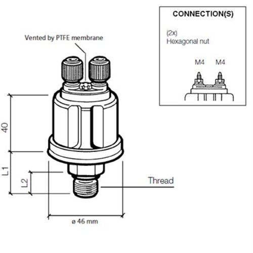 Veratron VDO Öldruck Sensor 25bar/350psi, 2p, M14x Veratron VDO Öldruck Sensor 25bar/350psi, 2p, M14x