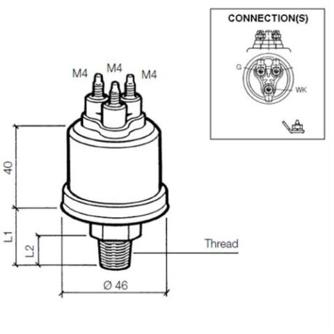 Veratron VDO Öldruck Sensor 10bar/150psi, 3p, 1/8'