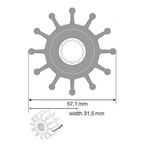 Johnson Impeller für F5 Pumpe, MC97/EPDM Johnson Impeller für F5 Pumpe, MC97/EPDM