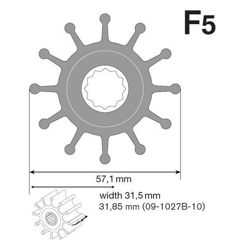 Johnson Impeller für F5 Pumpe, Nitril Johnson Impeller für F5 Pumpe, Nitril