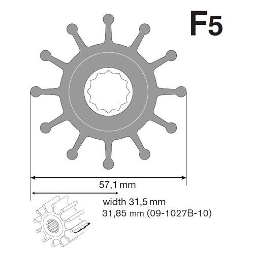  Johnson Impeller für F5 Pumpe -  Nitril