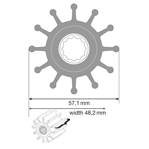 Johnson Impeller für F6 Pumpe, MC97/EPDM Johnson Impeller für F6 Pumpe, MC97/EPDM