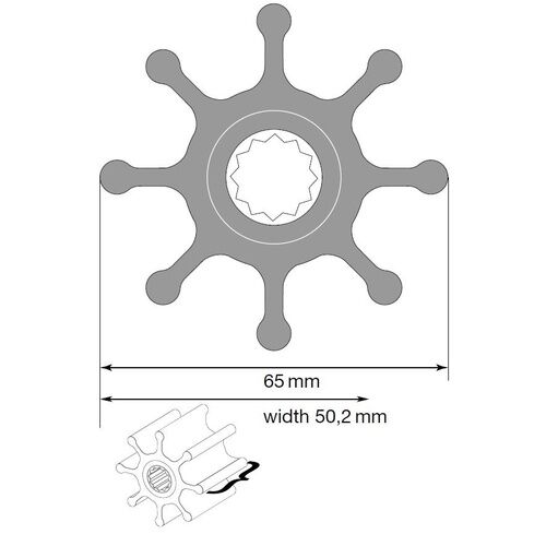  Johnson Impeller für F7 Pumpe, MC97/EPDM