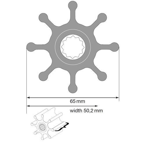  Johnson Impeller für F7 Pumpe -  Nitril