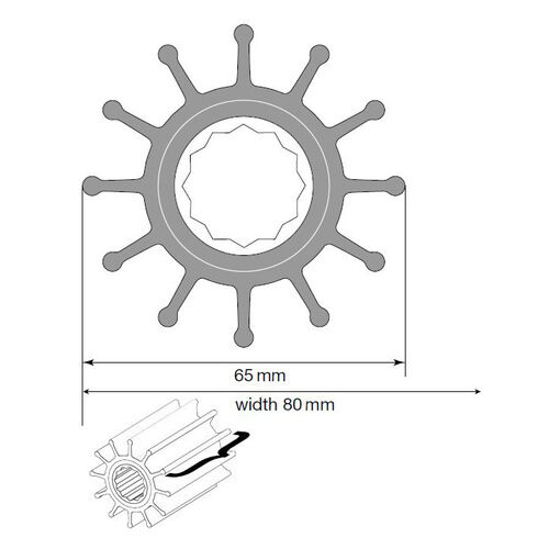 Johnson Impeller für F75 Pumpe, MC97/EPDM Johnson Impeller für F75 Pumpe, MC97/EPDM