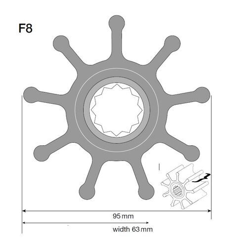 Johnson Impeller für F8 Pumpe, Neopren Johnson Impeller für F8 Pumpe, Neopren