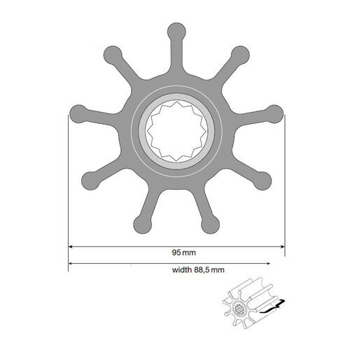 Johnson Impeller für F9 Pumpe, Neopren Johnson Impeller für F9 Pumpe, Neopren