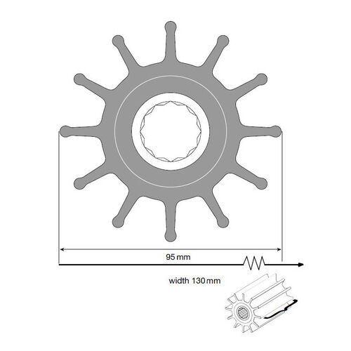 Johnson Impeller für F95 Pumpe, Neopren Johnson Impeller für F95 Pumpe, Neopren