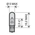 VDO Veratron Glassockel Lampe - T5 - W2x4.6d - 24V