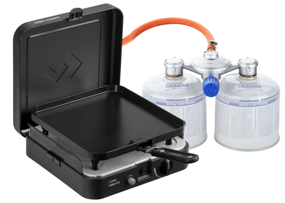 Cadac 1 Cook Turbo FFD Flat Plate mit Zündsicherung, 50mbar - Dual Power Pak