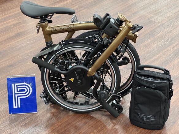 Brompton Electric P Line 4-Gang Bronze Sky Mittlerer Lenker