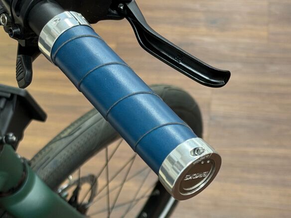 Brooks Slender Grips Leder Handgriffe Blau Sonderfarbe