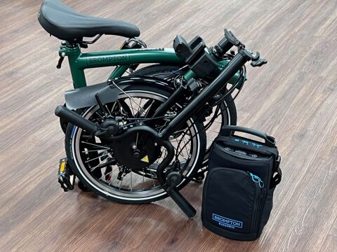 Brompton Electric C Line Explore (12 Gang) Racing Green Hoher Lenker