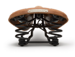 Brooks Flyer Leder Sattel mit Federung Softened Dark Tan Aged