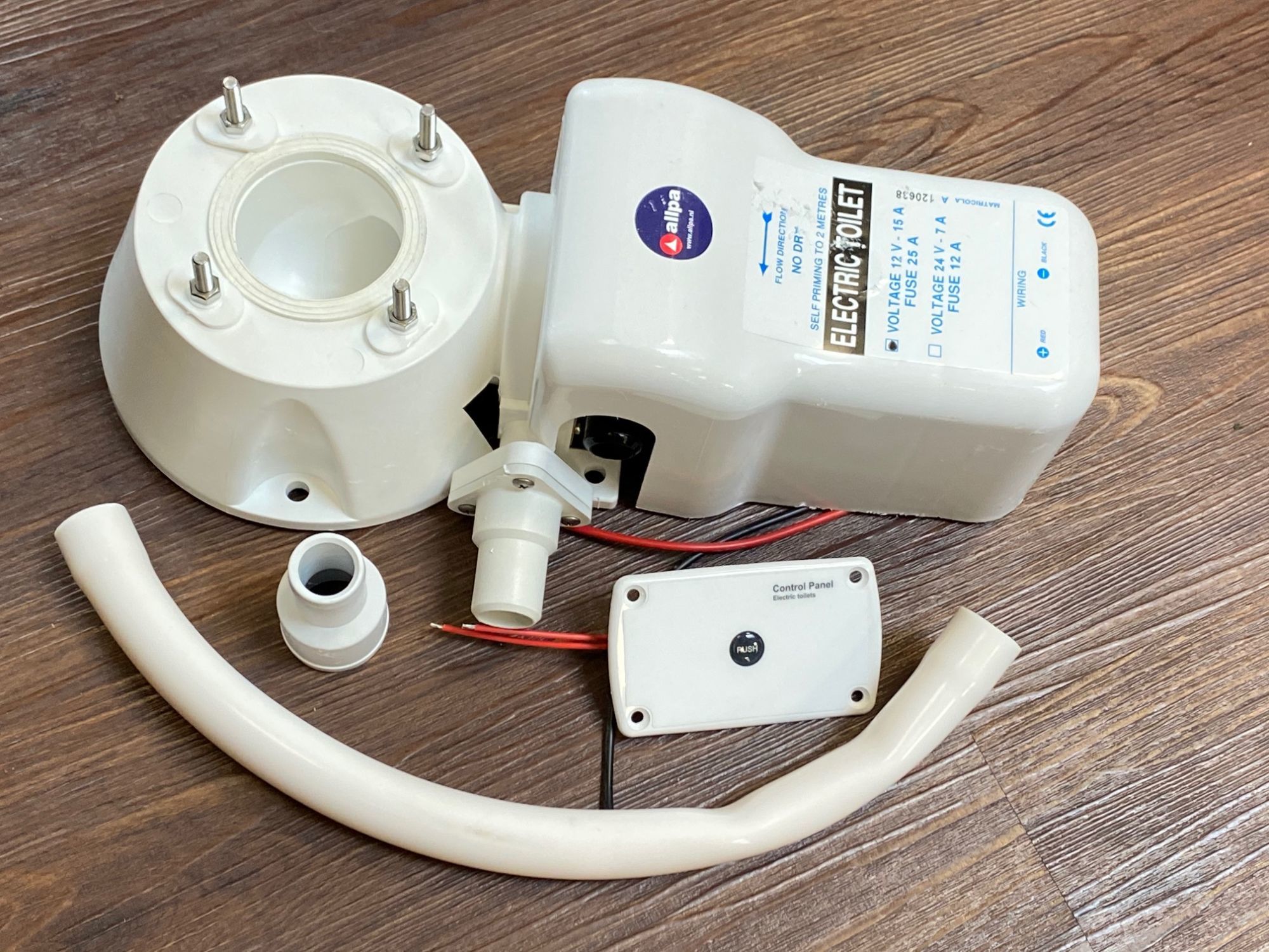 Allpa Toiletten Umbausatz von Manuell auf Elektrisch 12 V Allpa Toiletten Umbausatz von Manuell auf Elektrisch 12 V